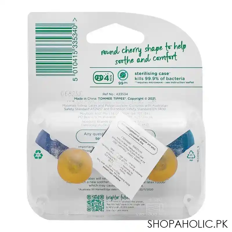 tommee tippee natural cherry latex soother, for 18 36 months, 2 pack, 433534 image3