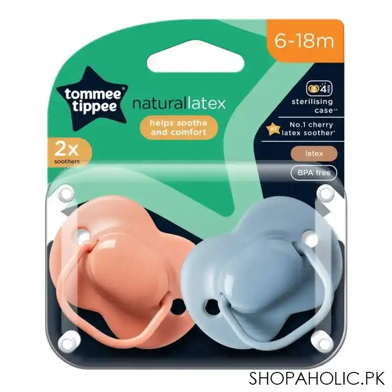 tommee tippee natural cherry latex soother, for 6 18 months, 2 pack, 433533 image2