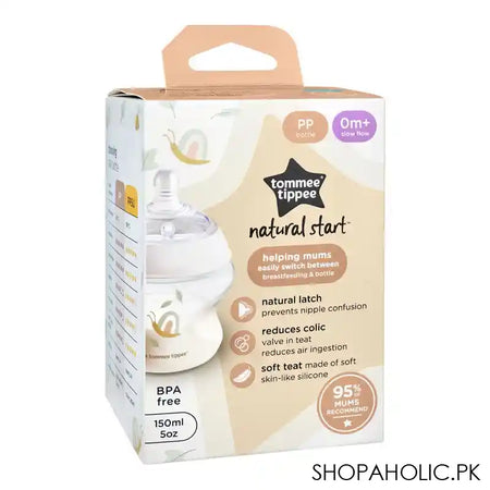 Tommee Tippee Natural Start PP Feeding Bottle, BPA-Free, For 0 Months+, 150ml, 423914 - Image 3