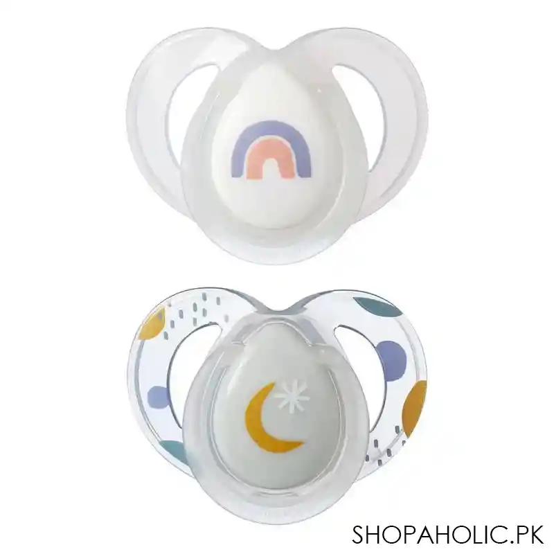 tommee tippee night time soother, for 6 18 months, 2 pack, 533469 main image