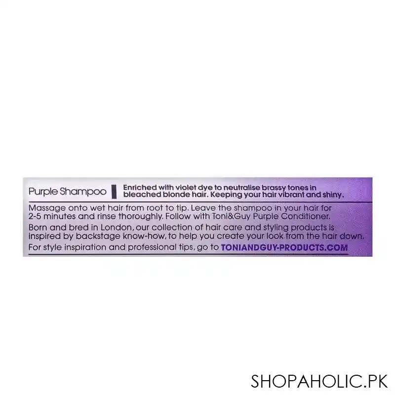 toni & guy neutralise brassy tones and bleached hair purple conditioner, 250ml image3