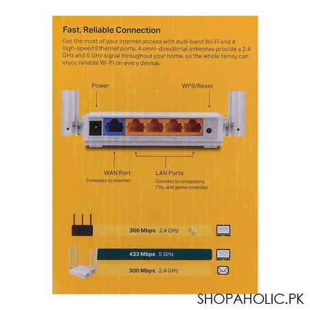 TP-Link AC750 Dual Band Wireless Router, 300Mbps, Archer C24 - Image 2