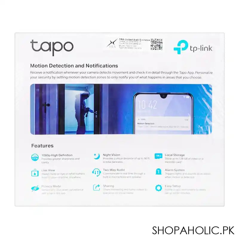 TP-LINK Tapo Home Security Wi-Fi Camera, C100 - Image 4