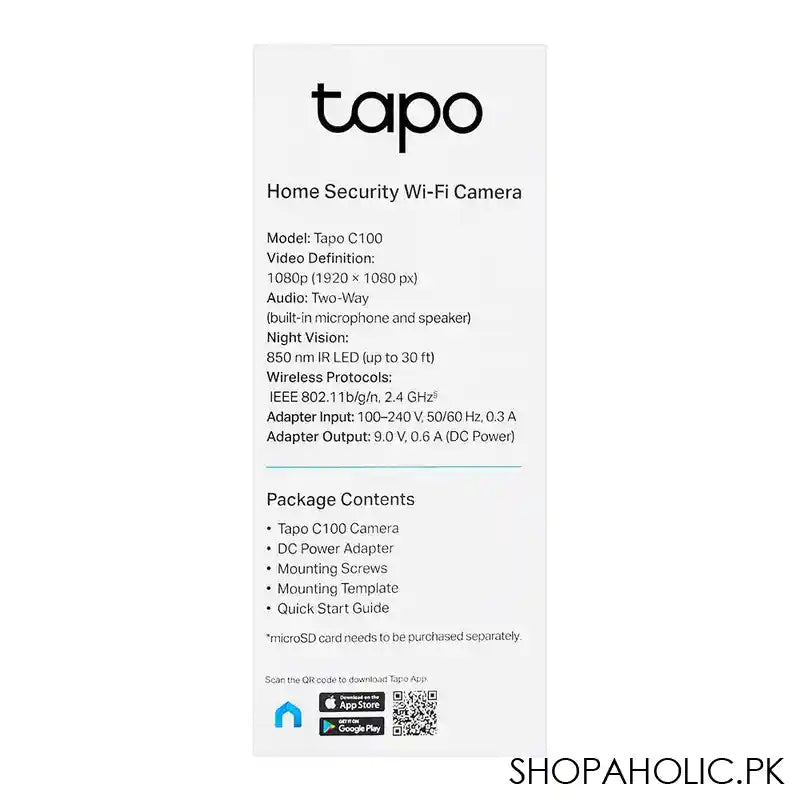 TP-LINK Tapo Home Security Wi-Fi Camera, C100 - Image 5
