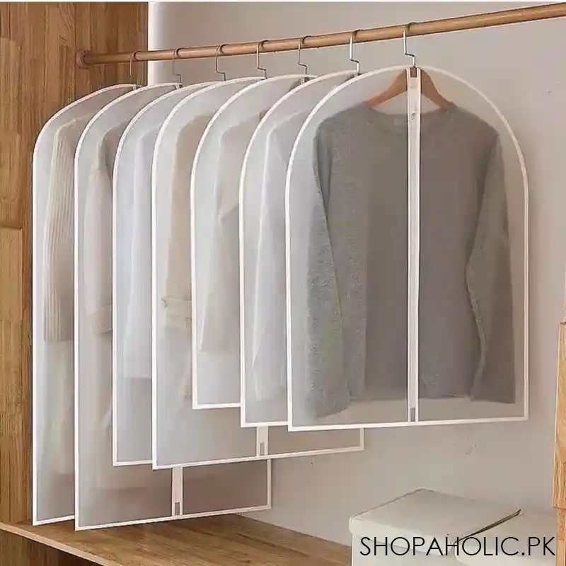 translucent dustproof garment bags with zipper and folding hook image2