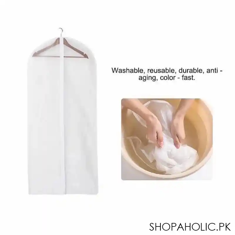 translucent dustproof garment bags with zipper and folding hook image5