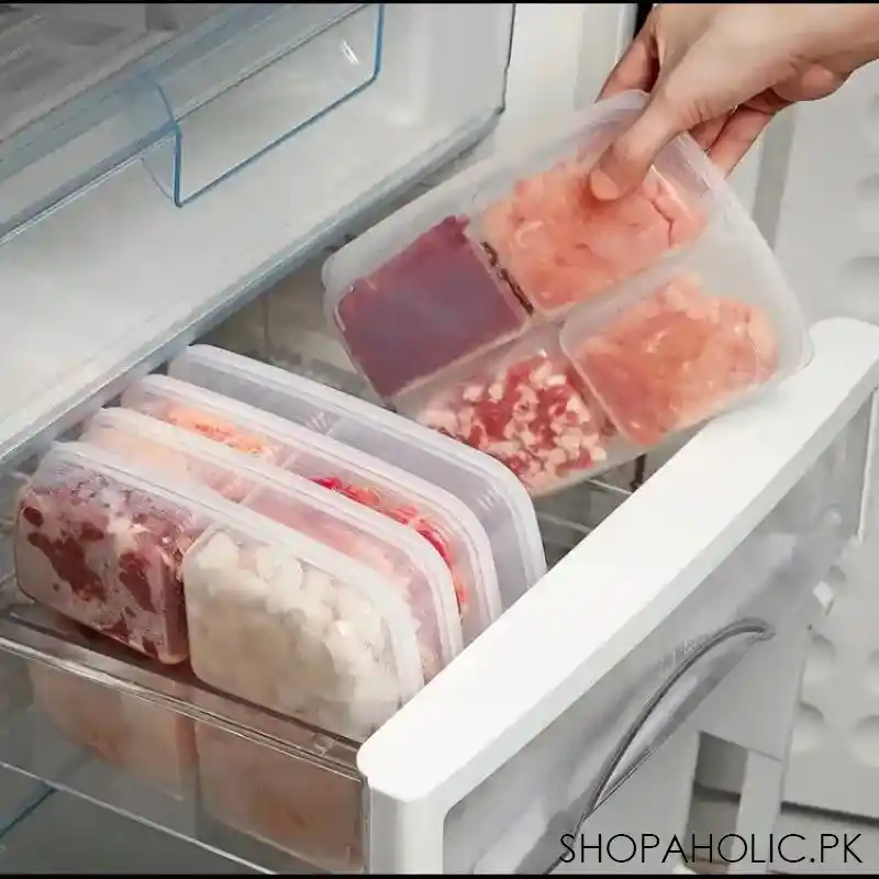 transparent 4 grid food storage container image3