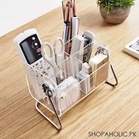 transparent acrylic desktop remote controller storage box cosmetic organizer image5