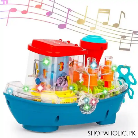 transparent musical toy boat with colorful light image2
