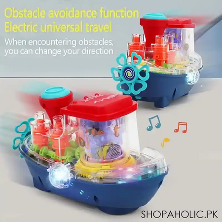 transparent musical toy boat with colorful light image3