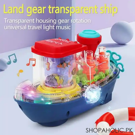 transparent musical toy boat with colorful light image5