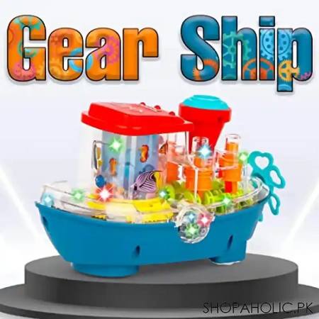 transparent musical toy boat with colorful light main image