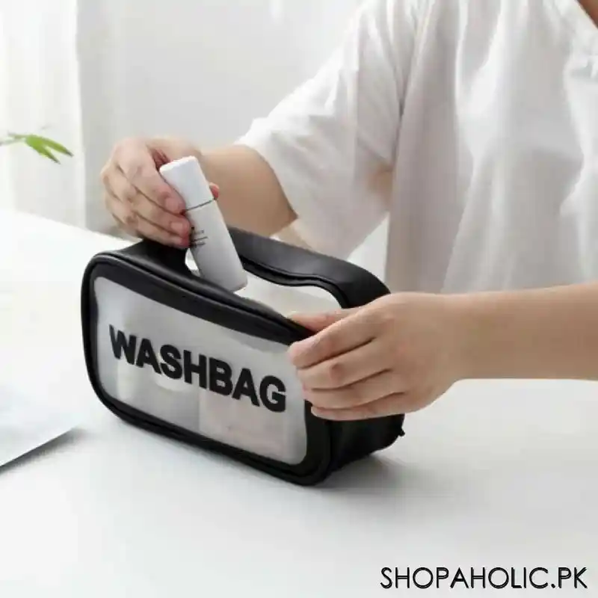 transparent travel cosmetic toiletry wash bag main image