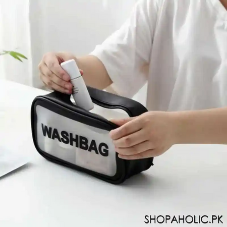 transparent travel cosmetic toiletry wash bag main image