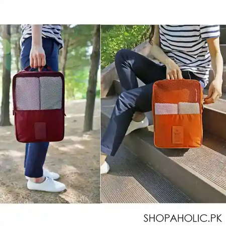 travel mesh pocket shoe pouch bag image3