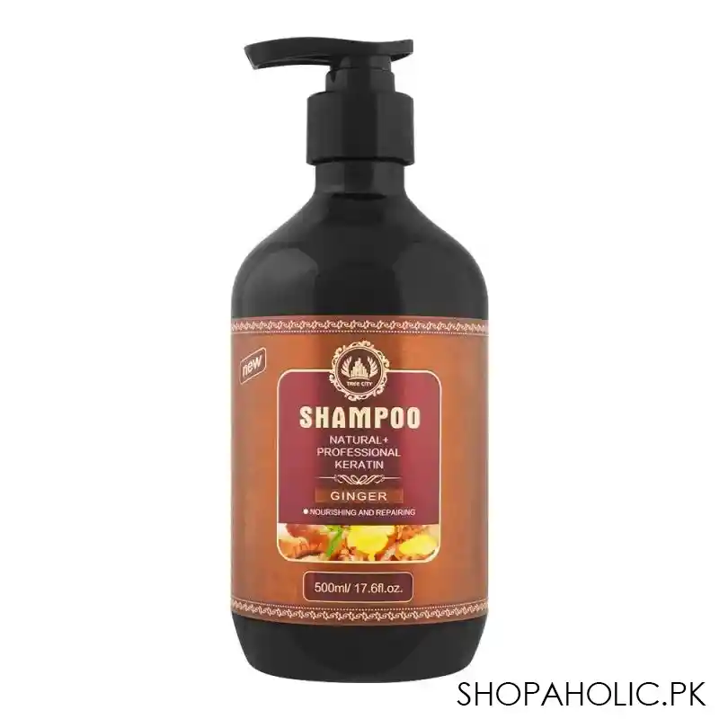 tree city natural + professional keratin ginger shampoo, nourishing & repairing, 500ml main image