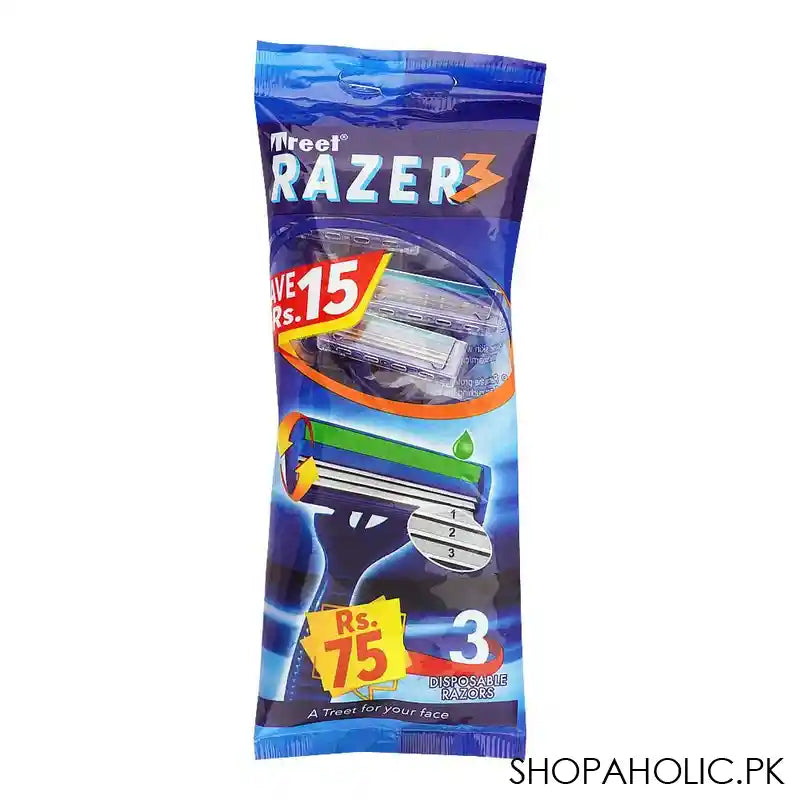 Buy Treet Razer 3 Disposable Razor, 3-Pack in Pakistan – Shopaholic.pk