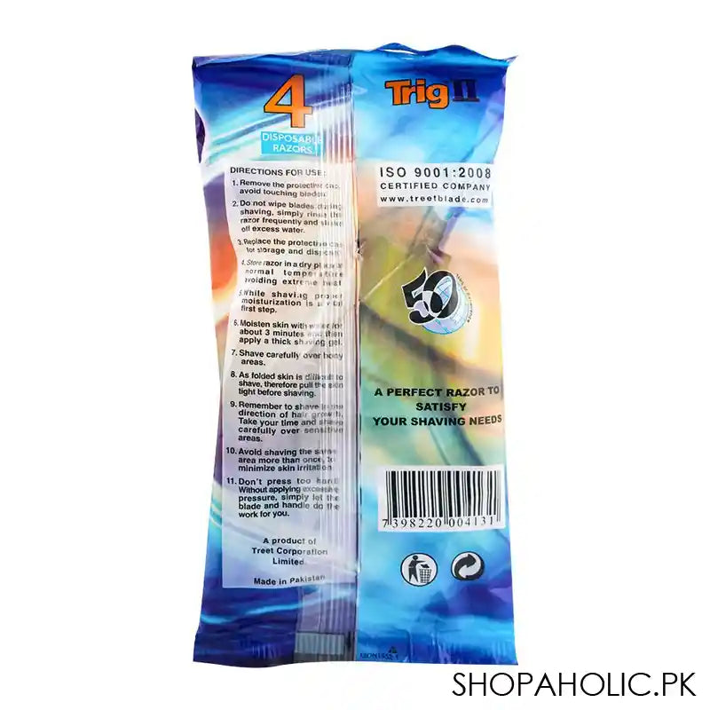 Treet Trig II Disposable Razors, 4-Pack - Image 2
