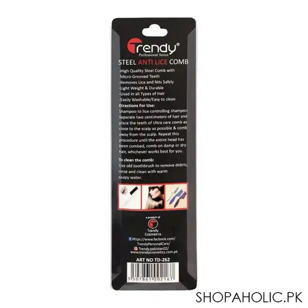 trendy steel anti lice comb, td 262 image3