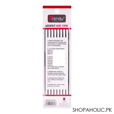 Trendy Wooden Comb, TD-298 - Image 3