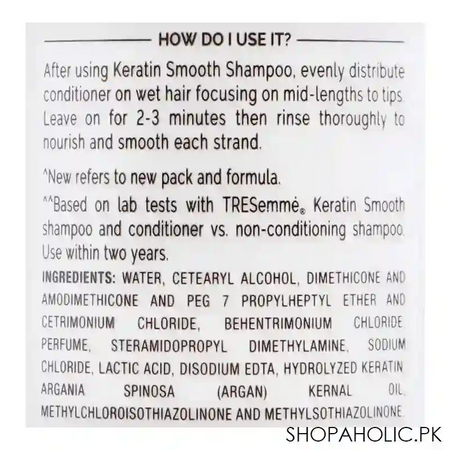 tresemme keratin smooth pro collection conditioner, with keratin & argan oil, 160ml image3