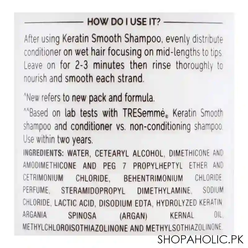 tresemme keratin smooth pro collection conditioner, with keratin & argan oil, 160ml image3