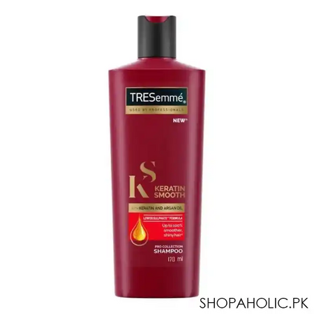 tresemme keratin smooth with keratin and argan oil pro collection shampoo, 170ml main image