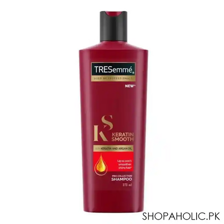 tresemme keratin smooth with keratin and argan oil, pro collection shampoo, 370ml main image