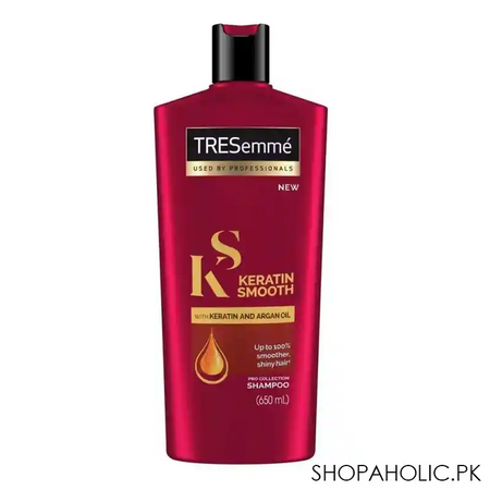 tresemme keratin smooth with keratin and argan oil pro collection shampoo, 650ml main image