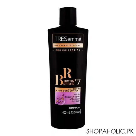 tresemme pro collection shampoo, biotin repair with pro bond complex, 400ml main image