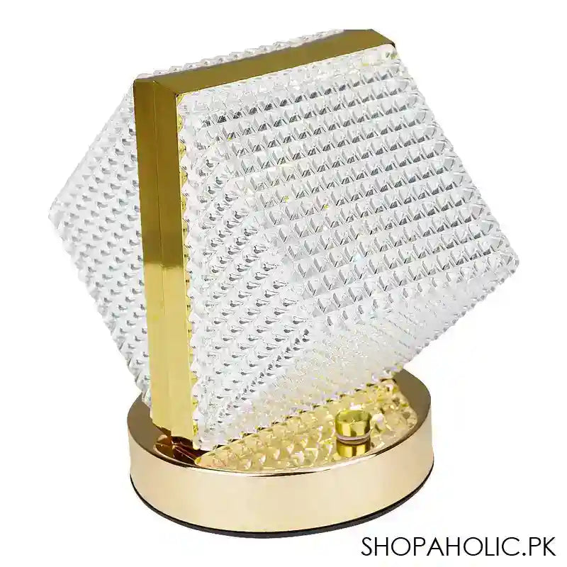 Triangle Crystal Table Lamp, Rechargeable, 12 Hours Of Charging, RGBW, Tactile Switch, 101247 - Main Image
