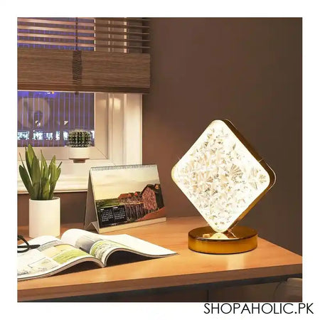 Triangle Crystal Table Lamp, Rechargeable, 12 Hours Of Charging, RGBW, Tactile Switch, 101247 - Image 5