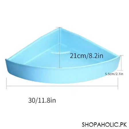 triangle wall mount storage rack with hooks for bathroom image5