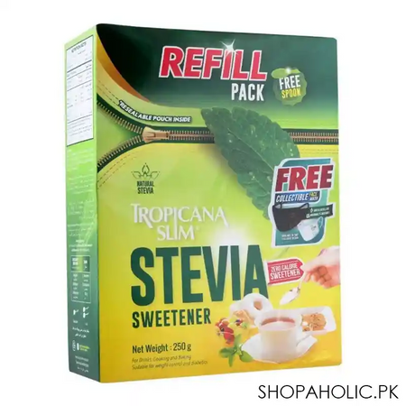 tropicana slim stevia sweetener, refill pack, 250g main image