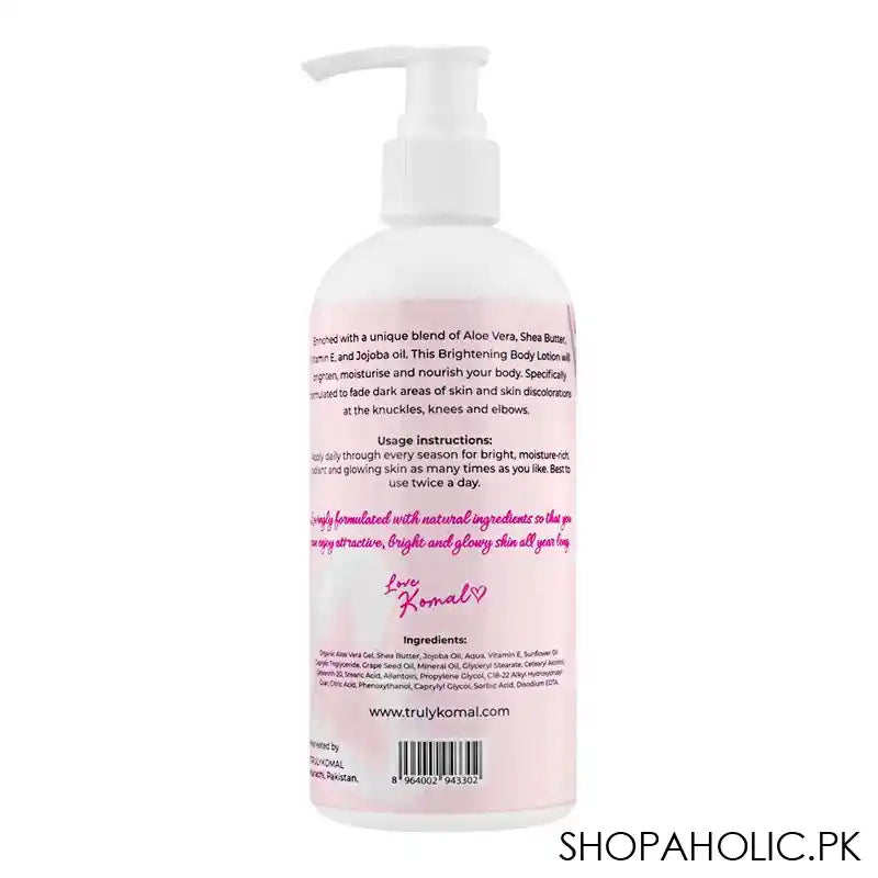 Truly Komal Brightening Body Lotion, For All Skin Types, 300ml - Image 2