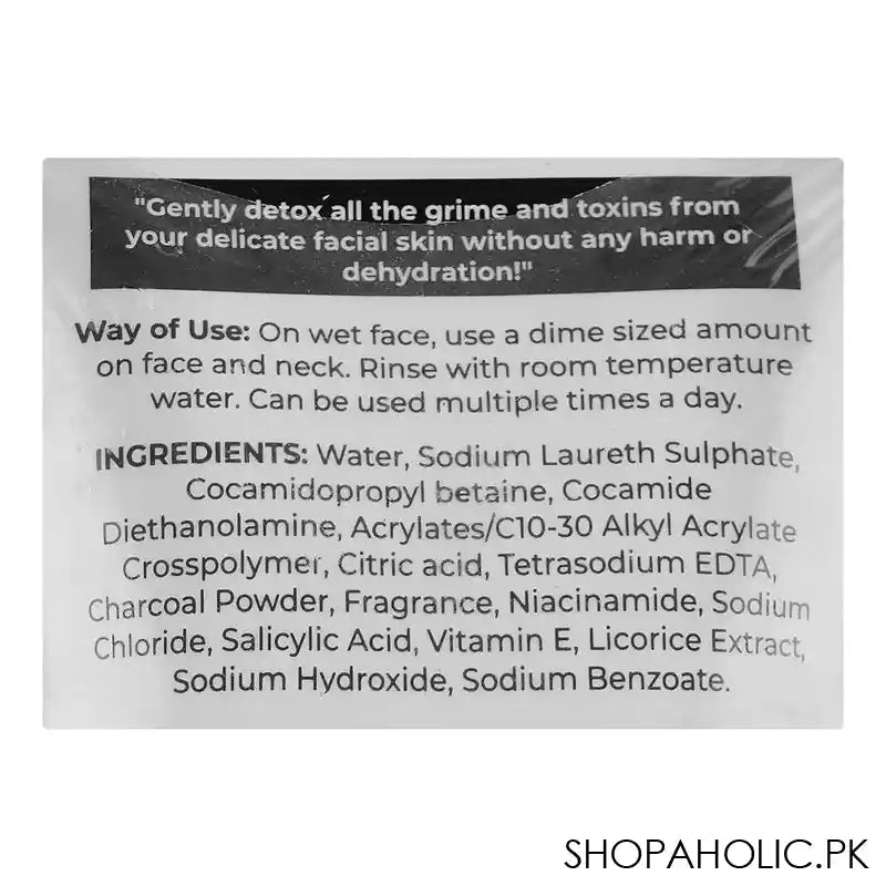 Truly Komal Charcoal Face Wash, All Skin Types, 100ml - Image 3