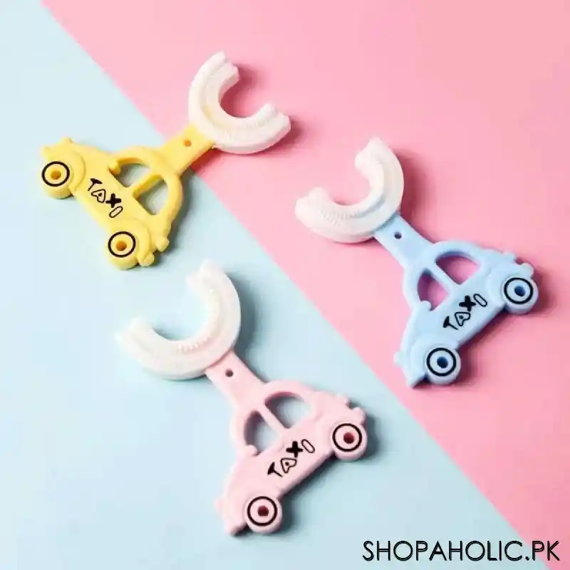 u shaped car taxi toddler toothbrush silicone brush cleaning teeth for kids image5