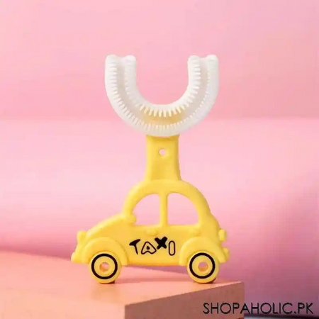 u shaped car taxi toddler toothbrush silicone brush cleaning teeth for kids image6
