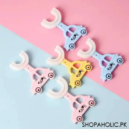 u shaped car taxi toddler toothbrush silicone brush cleaning teeth for kids image7