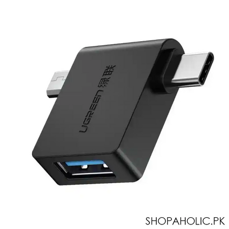 ugreen 2 in 1 adapter micro usb male + usb type c male to usb 3.0 female, 30453 main image