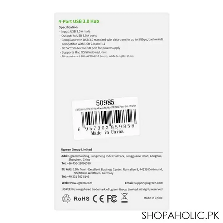 ugreen 4 port usb 3.0 hub, ultra slim, 50985 image4
