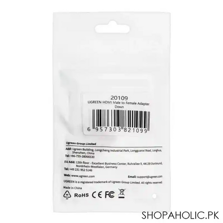 ugreen hdmi male to female adapter, down direction, 20109 image3