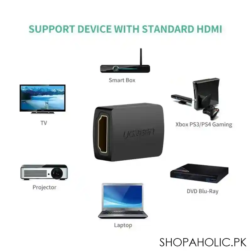 ugreen high speed hdmi female to female adapter, black, 20107 image3