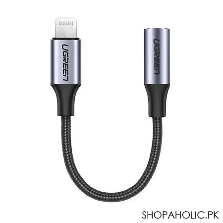 UGreen Lightning M/F Round Cable, Aluminium Shell With Braided, 10cm, Black, 30756 - Main Image