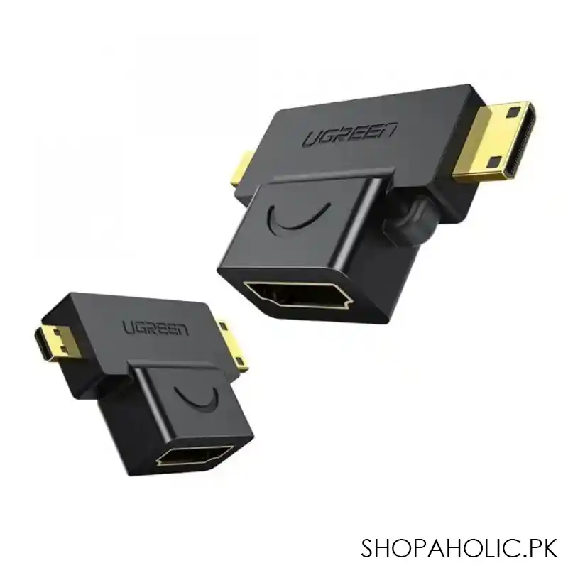 ugreen micro hdmi + mini hdmi male to hdmi female adapter, black, 20144 image2
