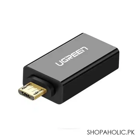 ugreen micro usb to usb 2.0 otg adapter, black, 30530 main image
