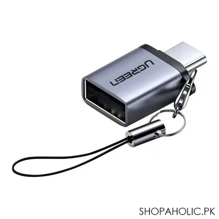 ugreen type c to usb 3.0a adapter, lanyard space gray, 50283 main image