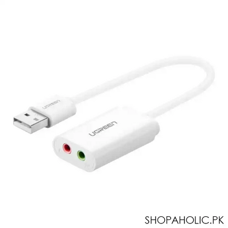 ugreen usb 2.0 external sound adapter, white, 30143 image2