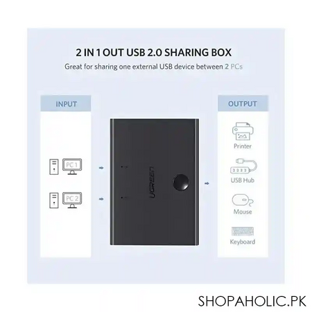 ugreen usb 2.0 sharing switch 2 to 1, 30345 image4