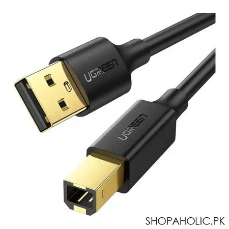 ugreen usb 3.0 am to bm printer cable, 2m, black, 10372 main image